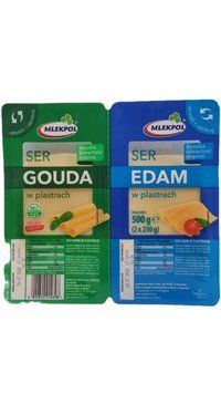 Сир нарізка 2в1 Гауда&Едам Gouda&Edam 500g 7шт/ящ 096744 фото