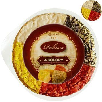 Сир напівтвердий 4 кольори Покуса Pokysa cztery kolory 350g 12шт/ящ 09823 фото